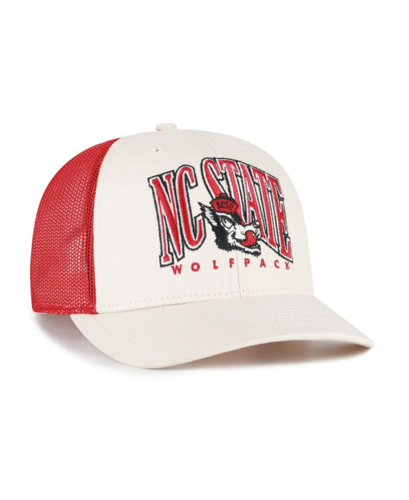 Men's Natural NC State Wolfpack Drawbridge Trucker Adjustable Hat