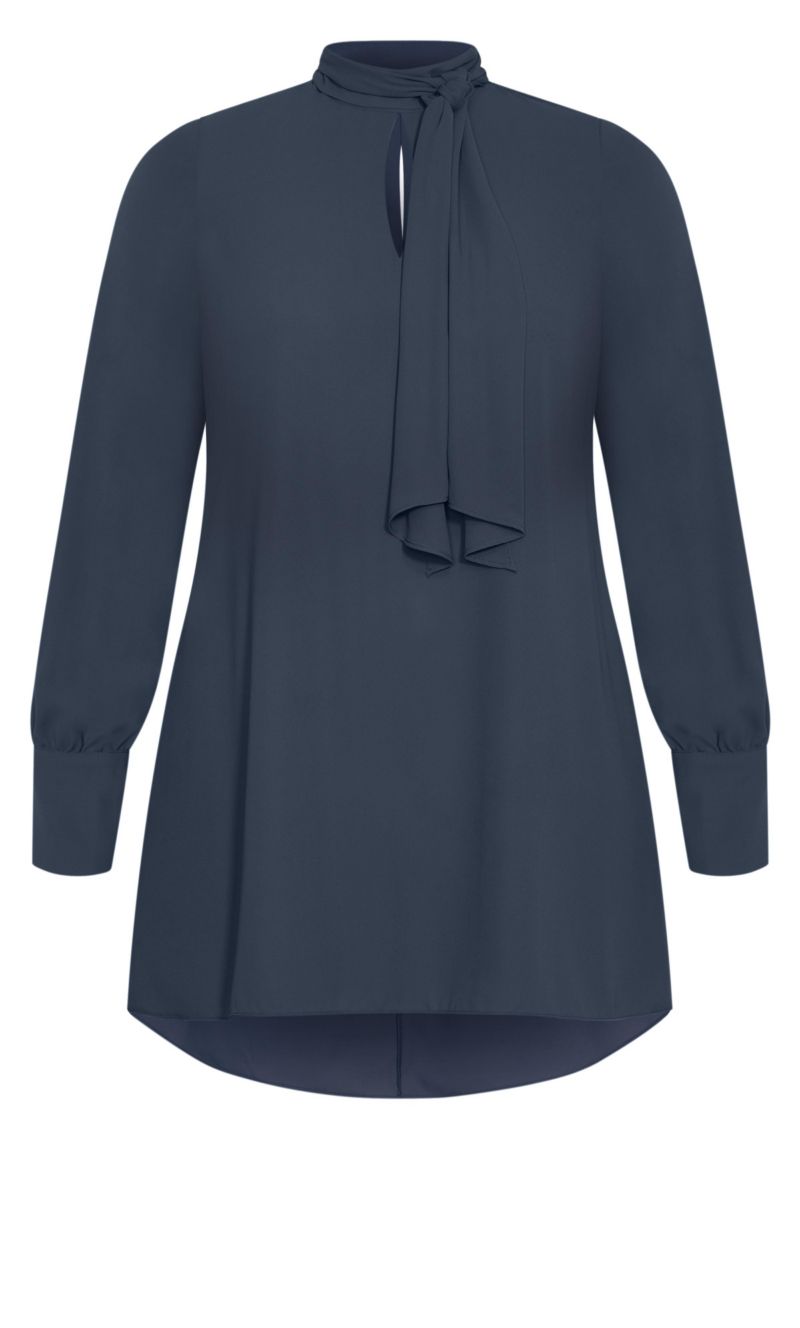 Women's Neck Tie Tunic Top