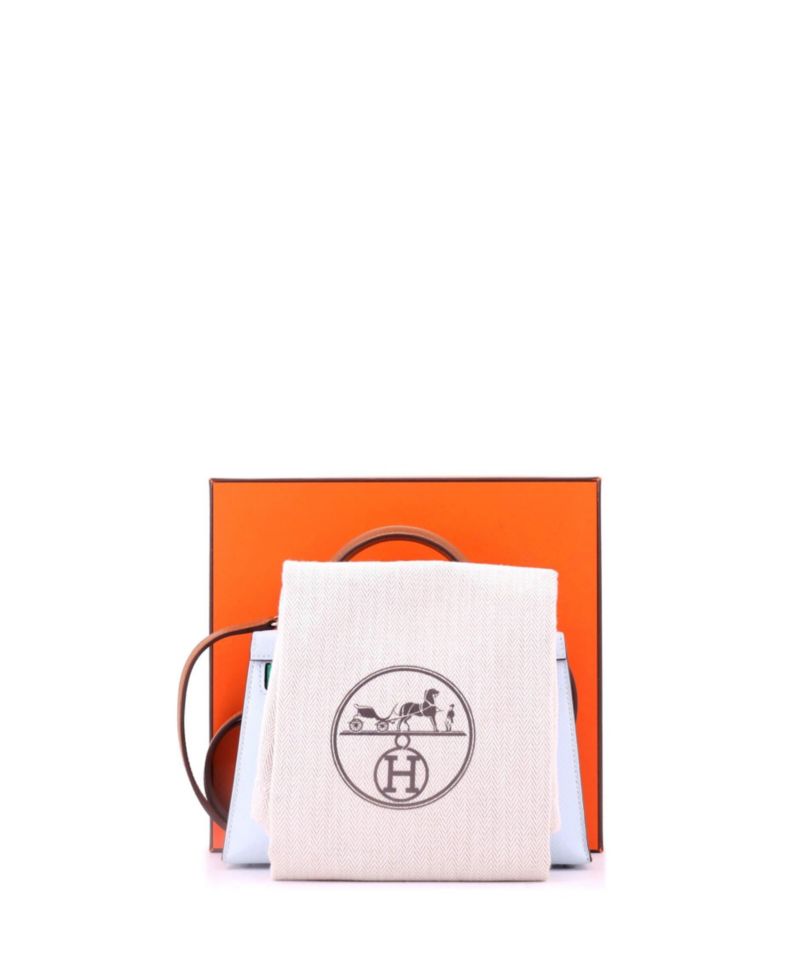 Pre-Owned Hermes Kelly 20 Handbag Tricolor Epsom with Palladium Hardware
