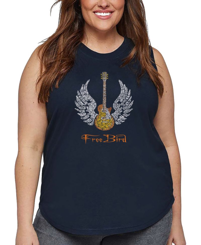 Plus Size Lyrics To Freebird Word Art Tank Top