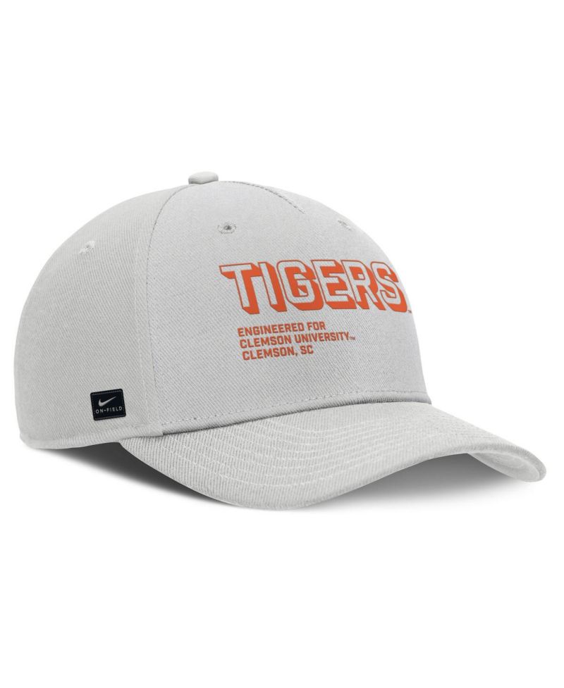 Men's Gray Clemson Tigers 2025 Sideline Dust Pinched Rise Adjustable Hat