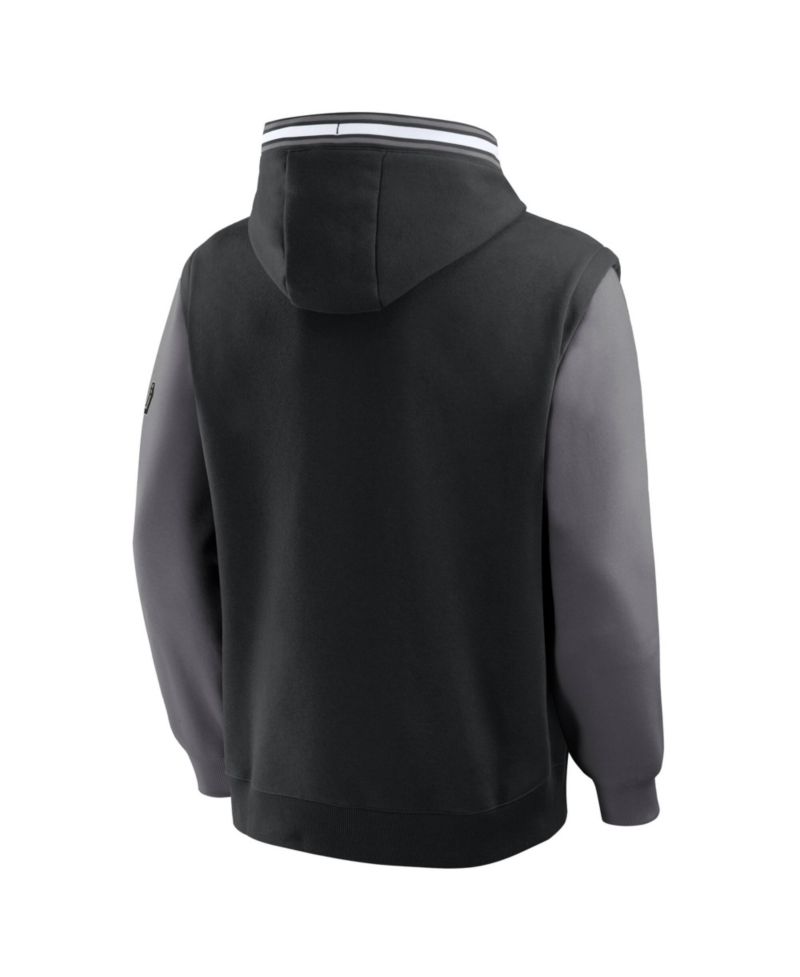 Men's Black/Gray San Antonio Spurs Half Court Shot Clock Fastbreak Hoodie