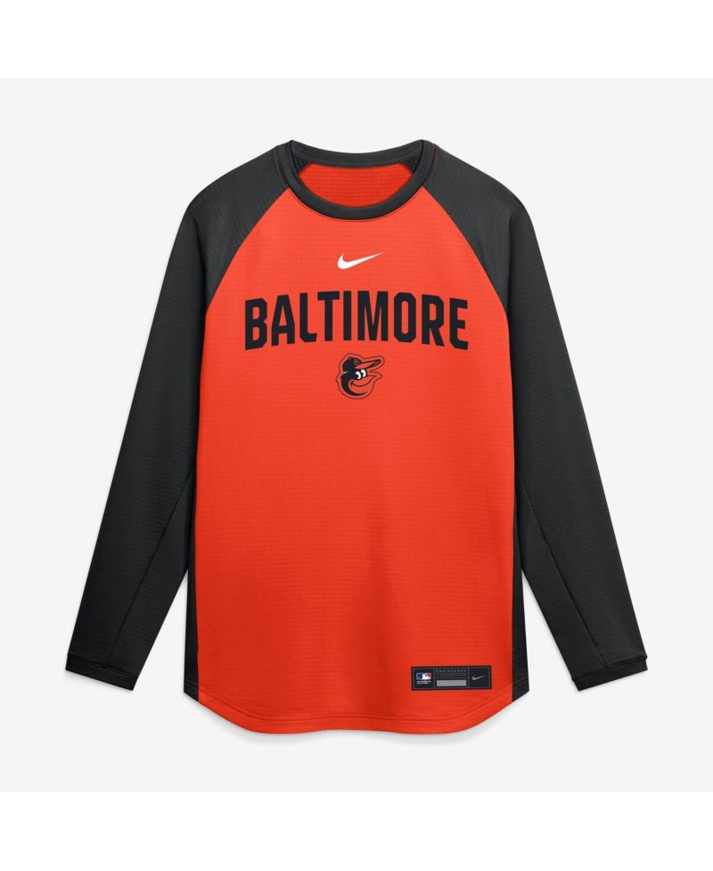 Men's Orange Baltimore Orioles Authentic Collection Raglan Dri-FIT Sweatshirt