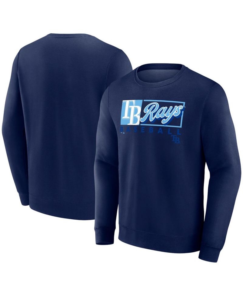 Men's Navy Tampa Bay Rays Focus Fleece Pullover Sweatshirt
