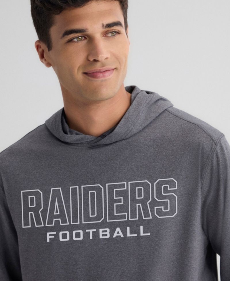 Men's Charcoal Las Vegas Raiders Clutch Long Sleeve Hooded T-Shirt