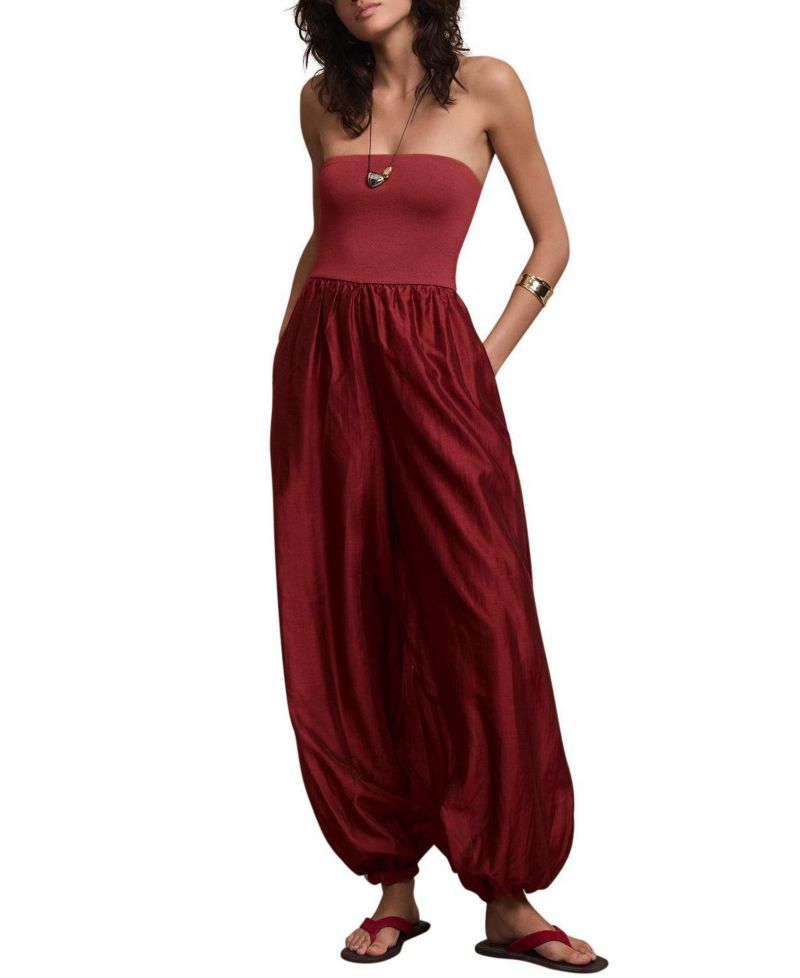 Women's Bandeau Balloon Pull-On Jumpsuit