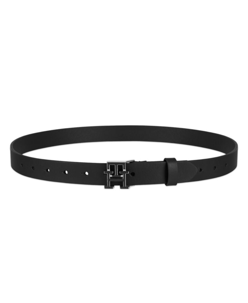 Women's Enamel Monogram Buckle Casual Leather Belt