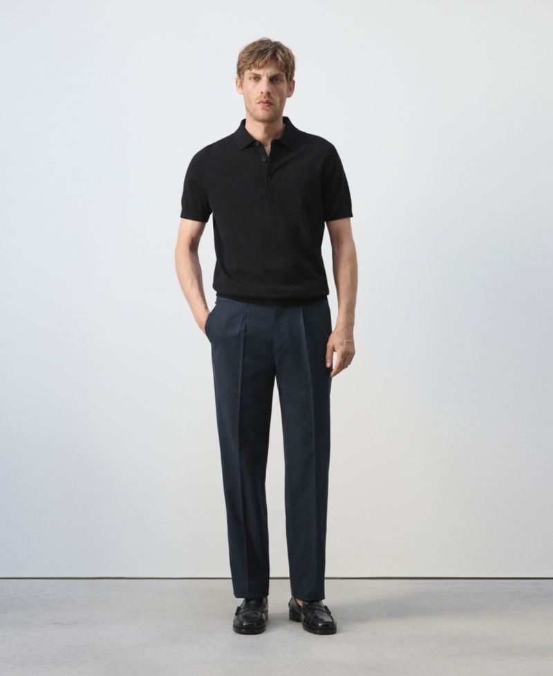 Men's Fine-Knit Cotton Polo Shirt