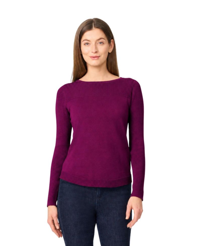 Women's Boat Neck Long-Sleeve Sweater