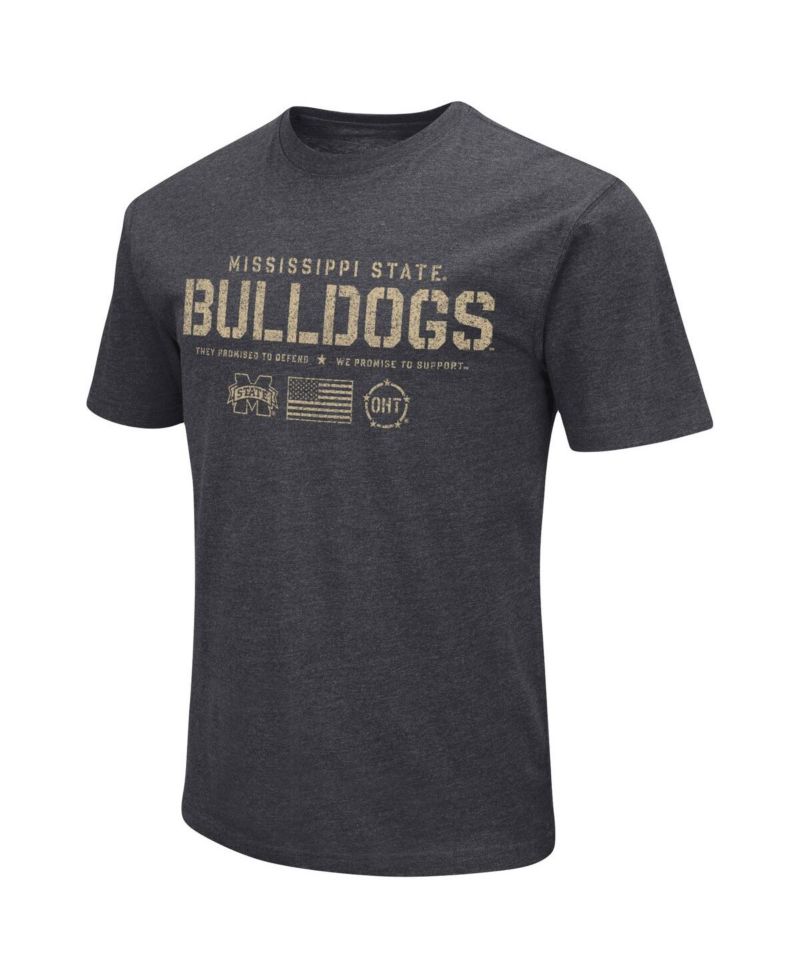 Men's Heather Black Mississippi State Bulldogs Big and Tall OHT Military-Inspired Appreciation Playbook T-shirt
