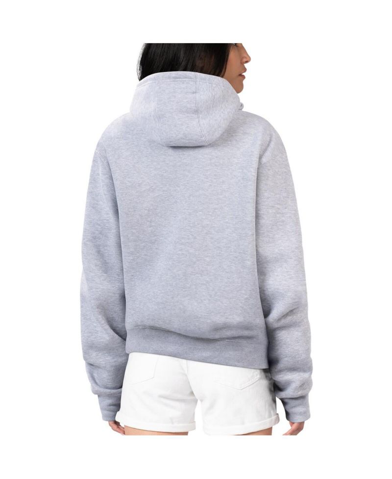 Women's Heather Gray Philadelphia Eagles Flowers Team Logo Graphic Fleece Pullover Hoodie