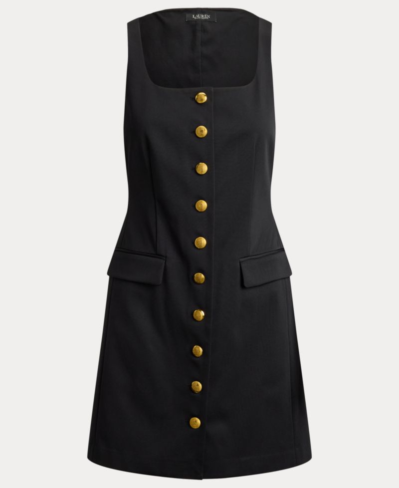 Women's Button-Trim Faille Cocktail Dress