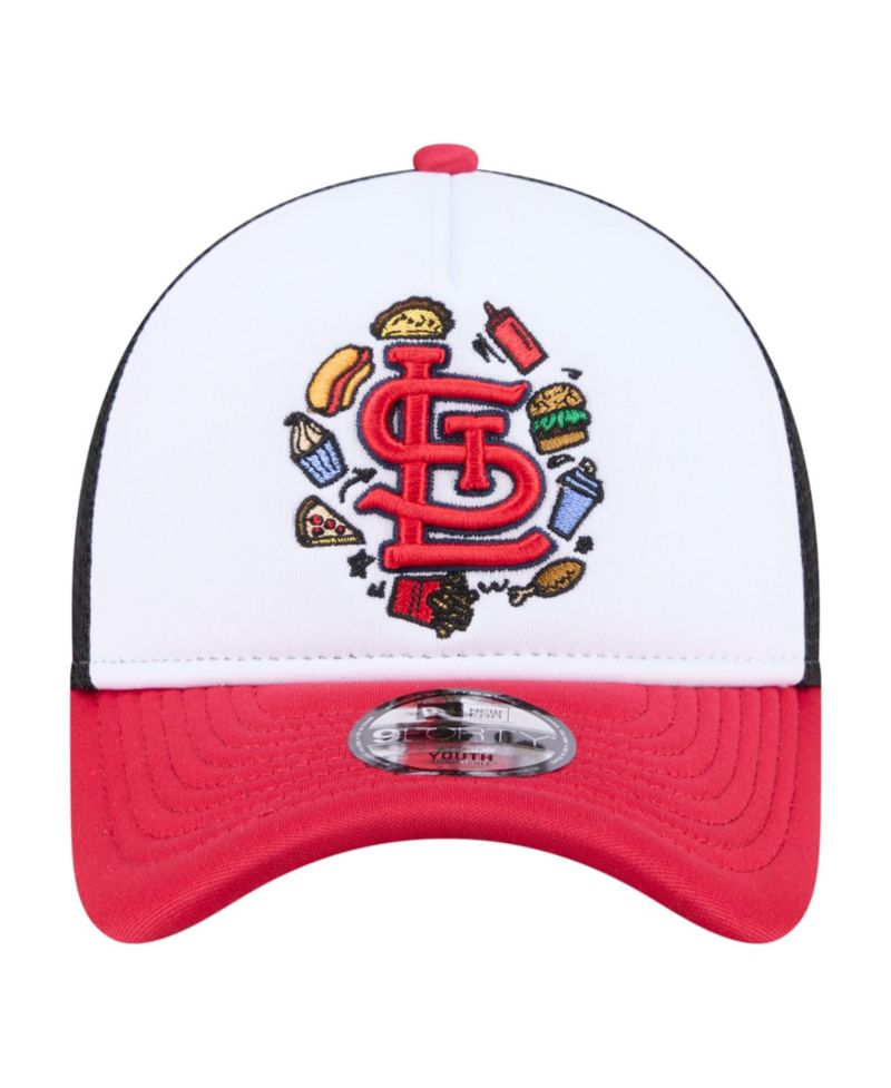 Big Boys and Girls White/Red St. Louis Cardinals Food A-Frame 9FORTY Trucker Adjustable Hat