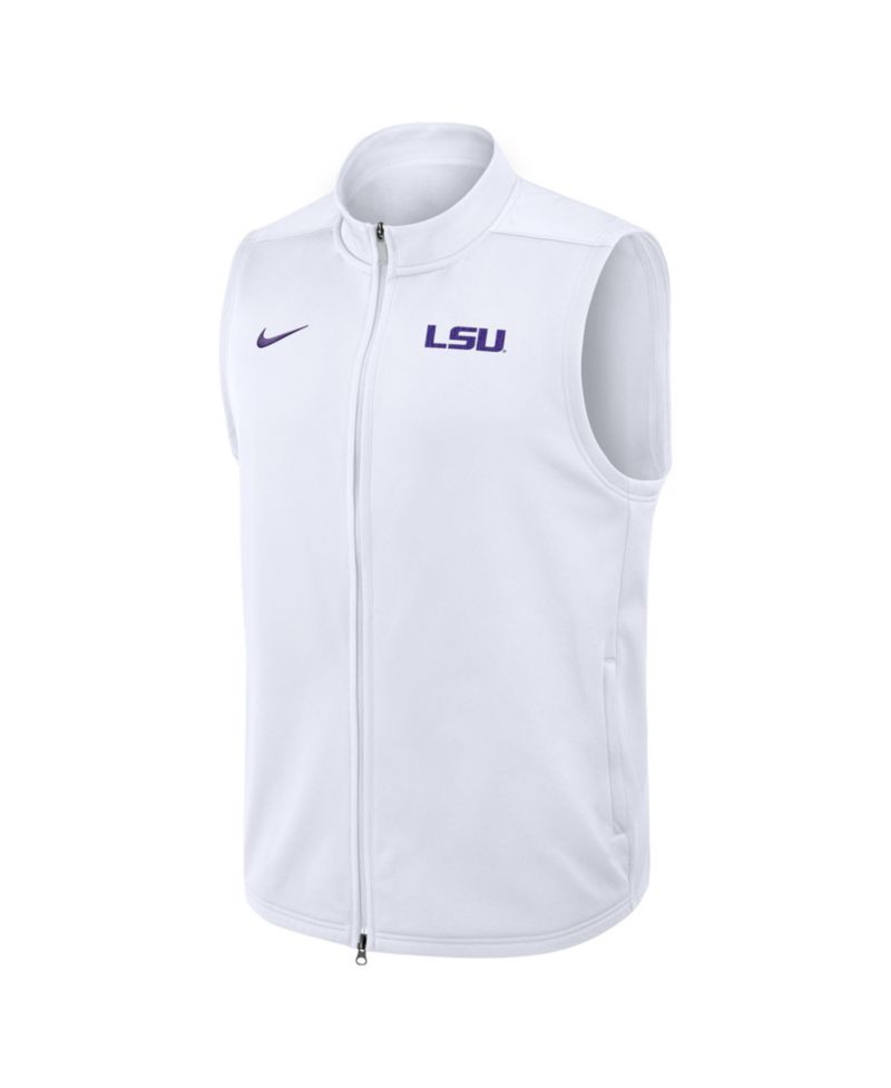 Men's White LSU Tigers Primetime Victory Therma-FIT Full-Zip Vest