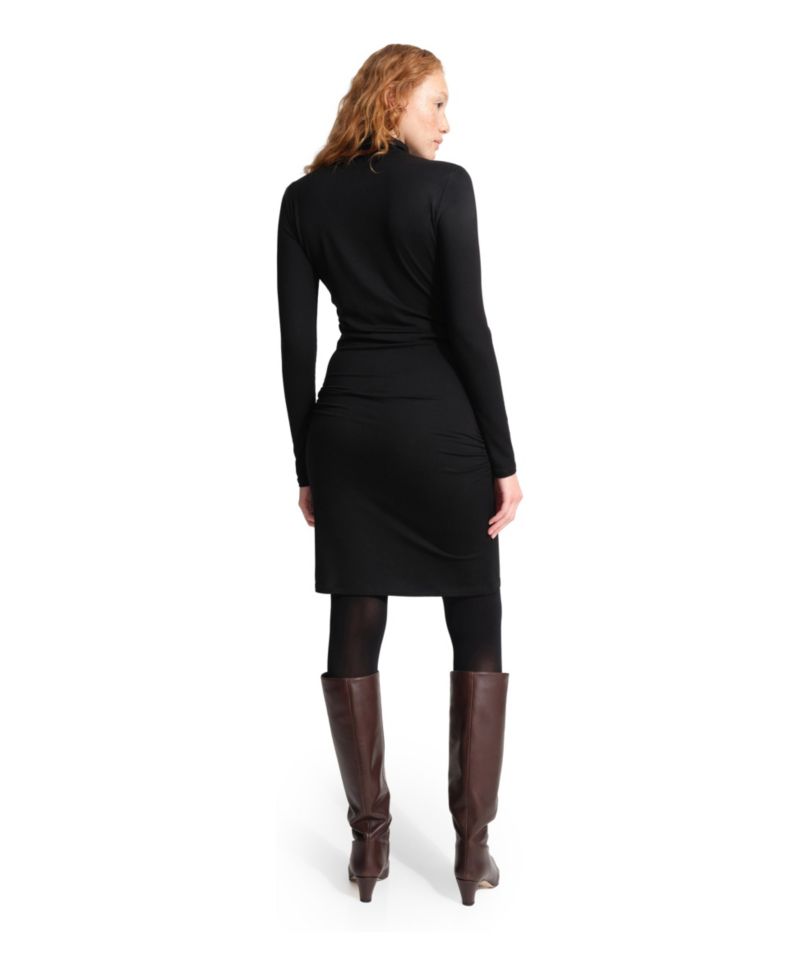 Women's Phoebe Long-Sleeve High-Stretch Fitted Turtleneck Midi Dress