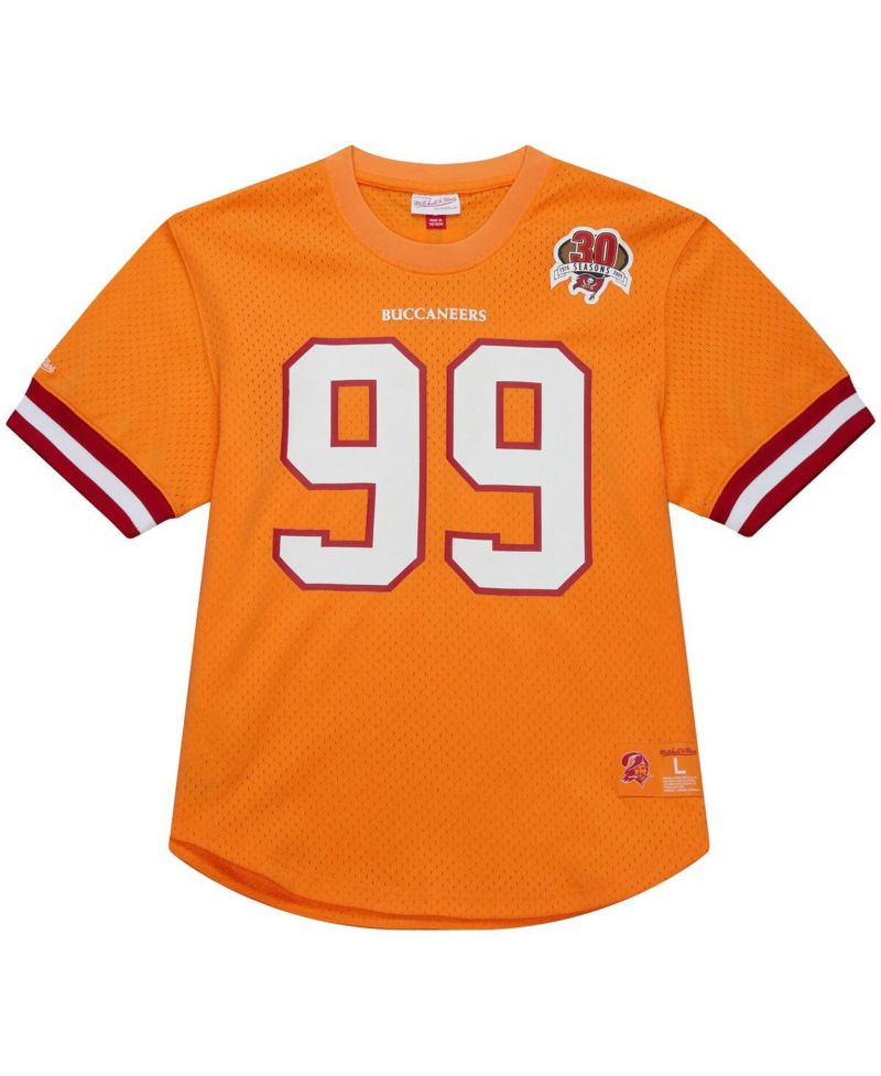 Men's Warren Sapp Orange Tampa Bay Buccaneers Retired Player Name & Number Mesh T-Shirt