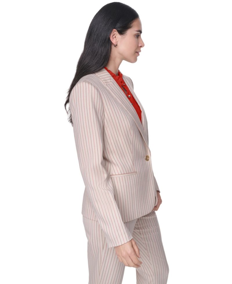 Women's Pinstripe One-Button Blazer