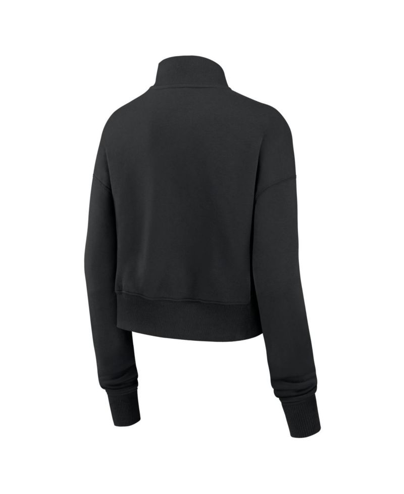 Women's Black Chicago Bears Legacy Phoenix Fleece Cropped Half-Zip Sweatshirt