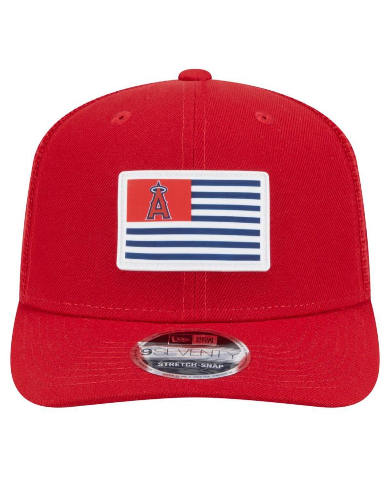Men's Red Los Angeles Angels Flag 9SEVENTY Stretch-Snap Hat