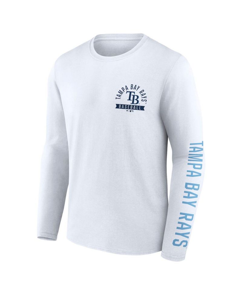 Men's White Tampa Bay Rays Press Box Long Sleeve T-Shirt