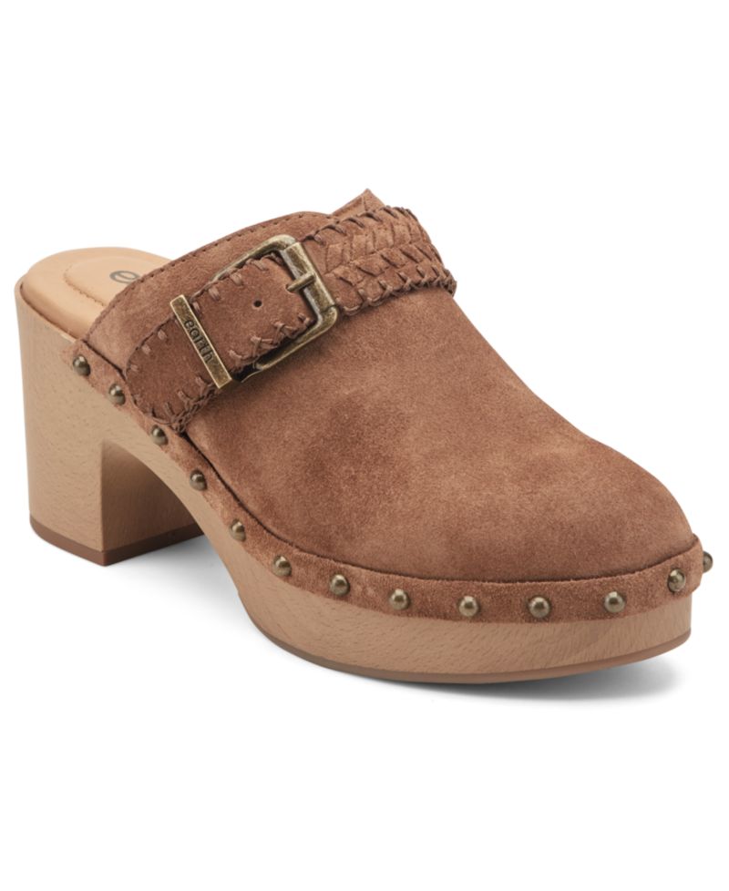 Women's Gilly Suede Studded Block Heel Clogs