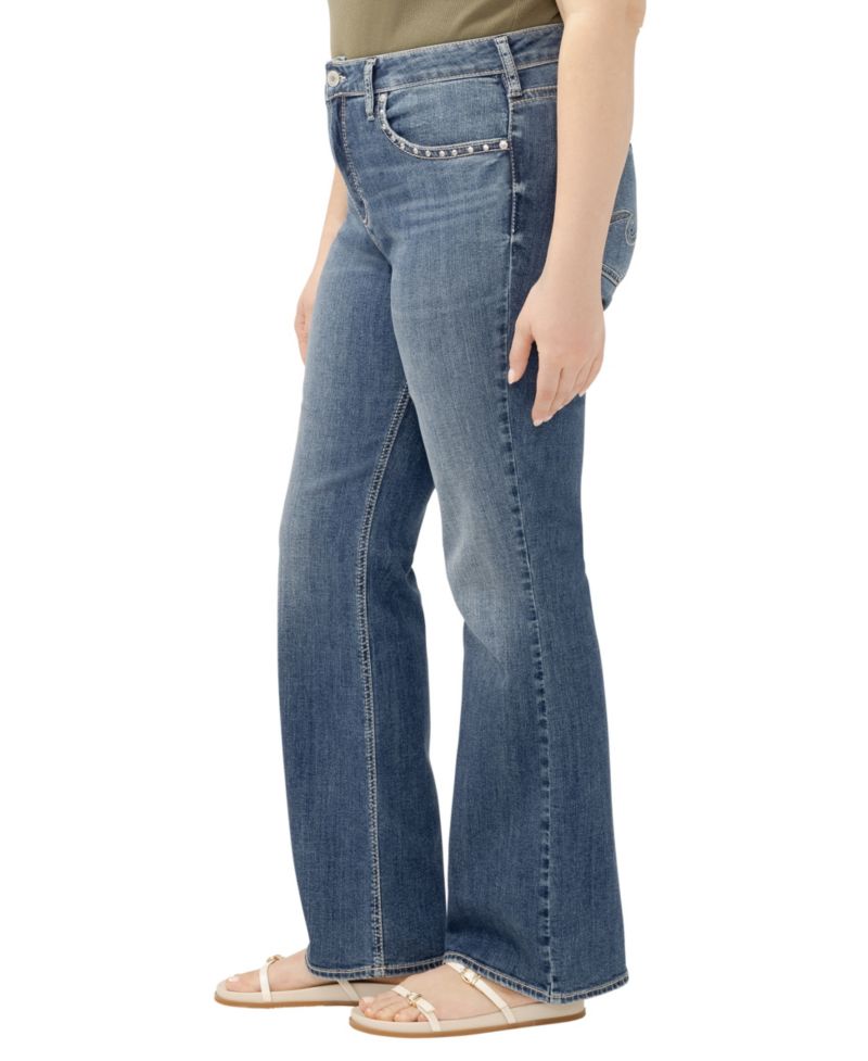 Plus Size Avery High-Waisted Studded Bootcut Denim Jeans