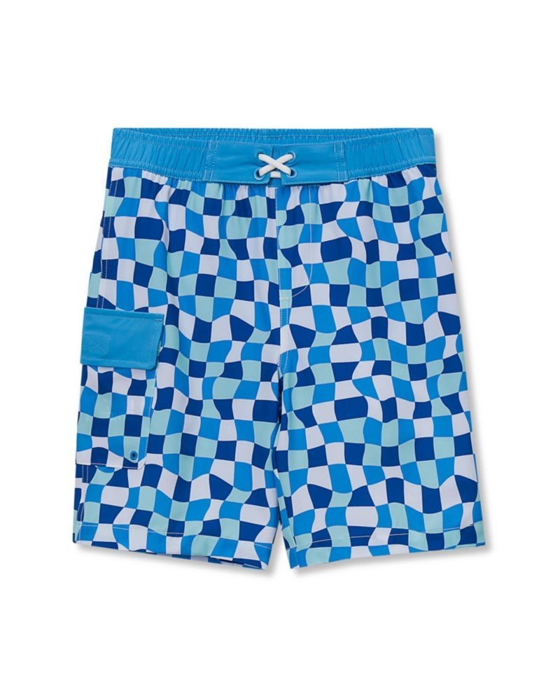 Boy Child Chlorine Resistant Stretch Printed Hydroliner Board Swim Trunks