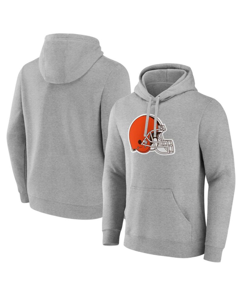 Men's Heather Gray Cleveland Browns Deliver Fleece Pullover Hoodie
