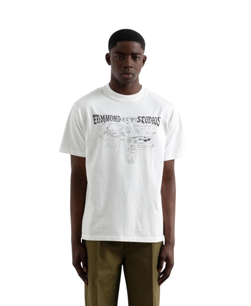 Men's Fresh Classics Hand-Sketched Front Print Relaxed-Fit Crewneck T-Shirt