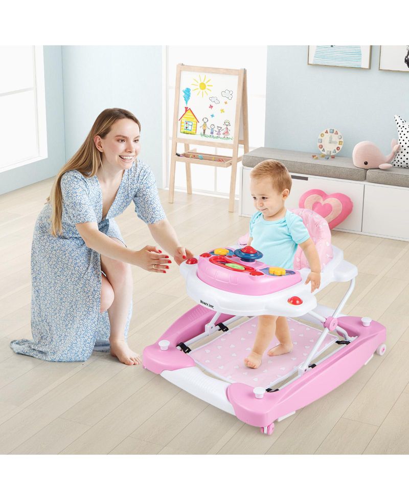 6 in 1 Foldable Baby Walker with Adjustable Height