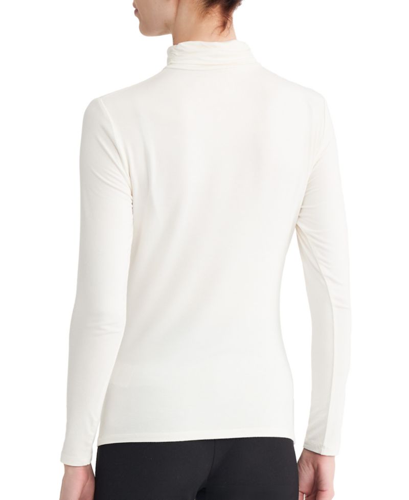 Women's Shirred Pullover Turtleneck Top