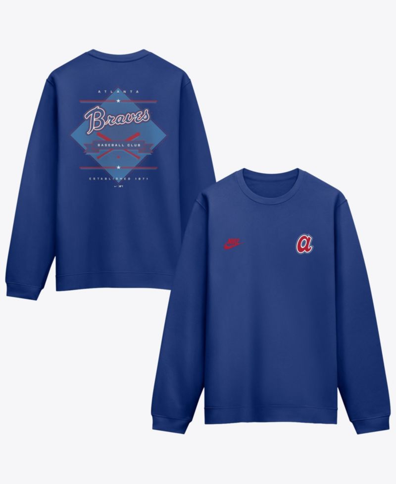 Men's Royal Atlanta Braves Cooperstown Diamond Sweatshirt
