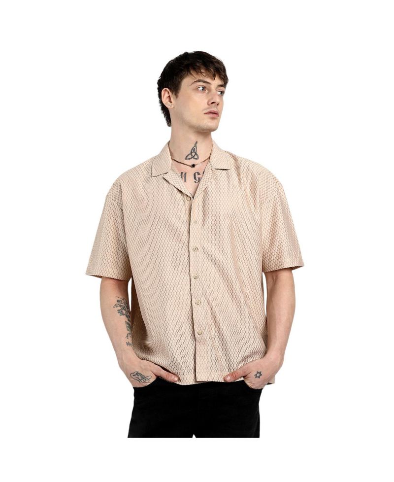 Men's Splash Plaid Oversized Shirt