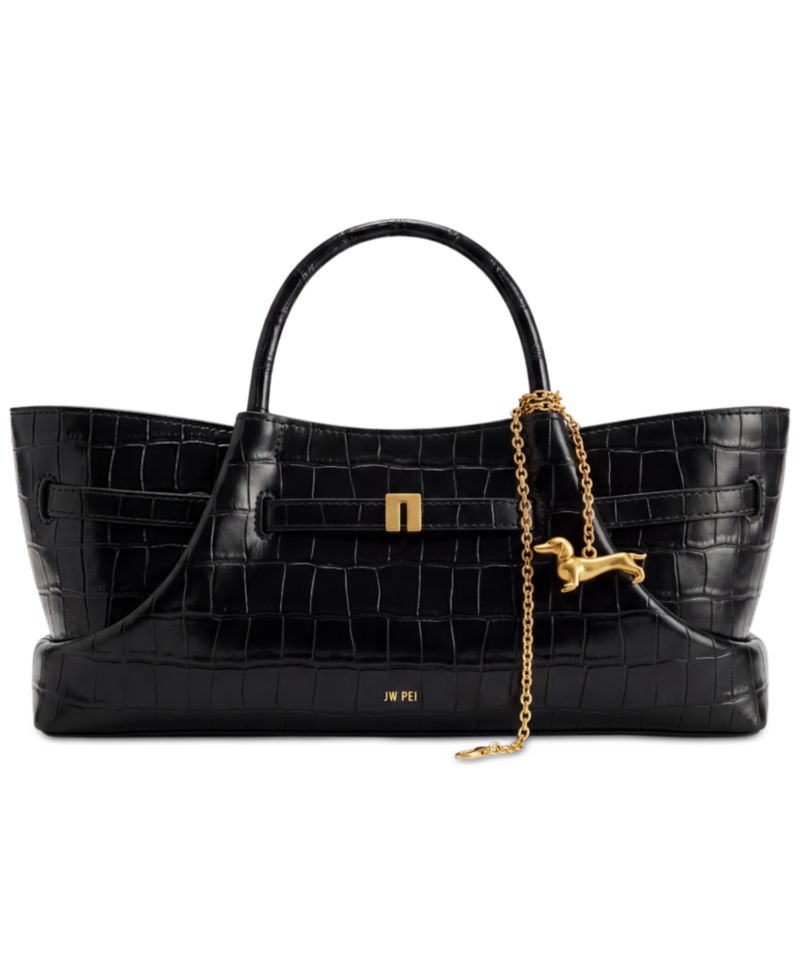 Maeve Dachshund Metal Charm Medium Tote Handbag