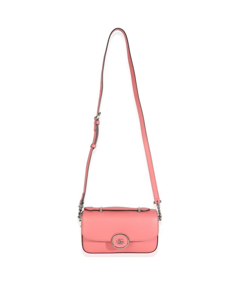 Pink Senna Calfskin Petite GG Top Handle Shoulder Bag