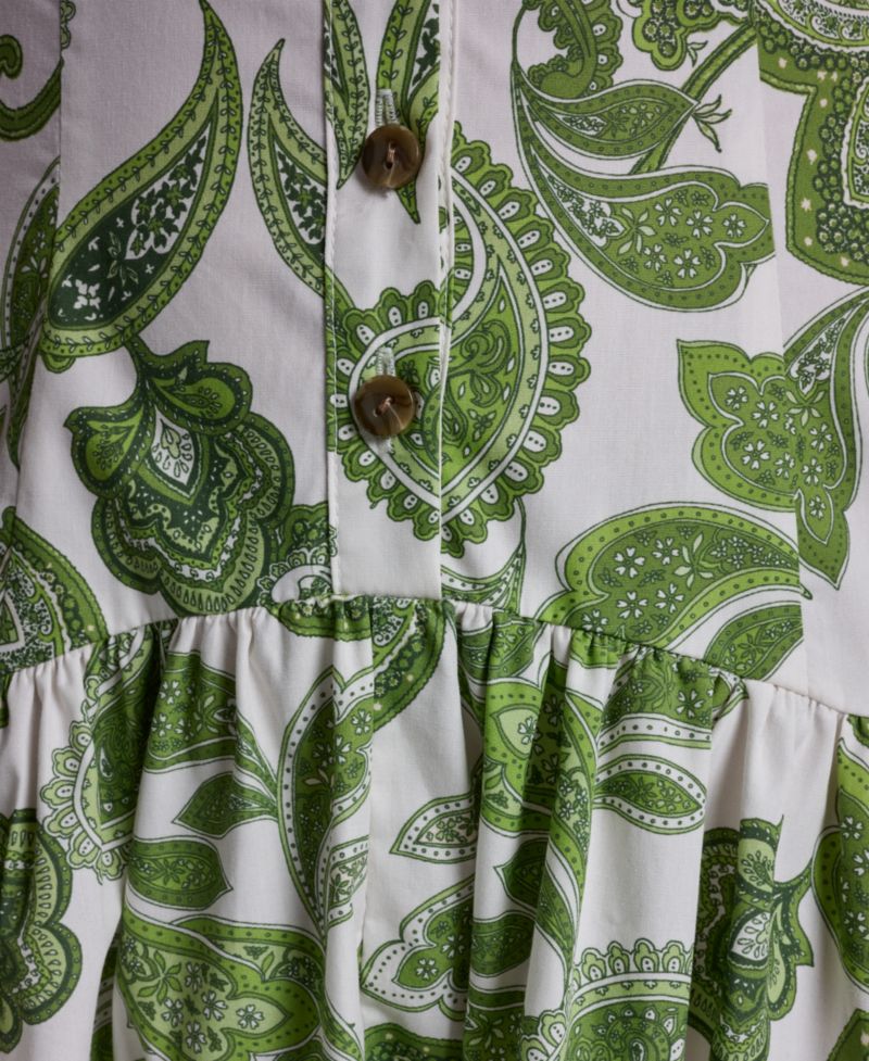 Women's Paisley Print Puff-Sleeve Dress