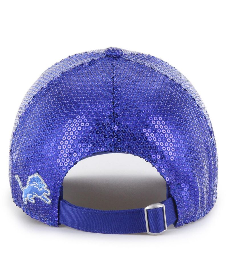 Women's Blue Detroit Lions Dazzle Clean Up Adjustable Hat