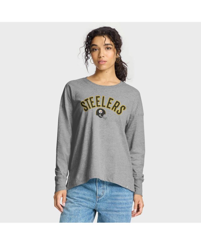 Women's Heather Gray Pittsburgh Steelers Hometown Legacy Long Sleeve T-Shirt