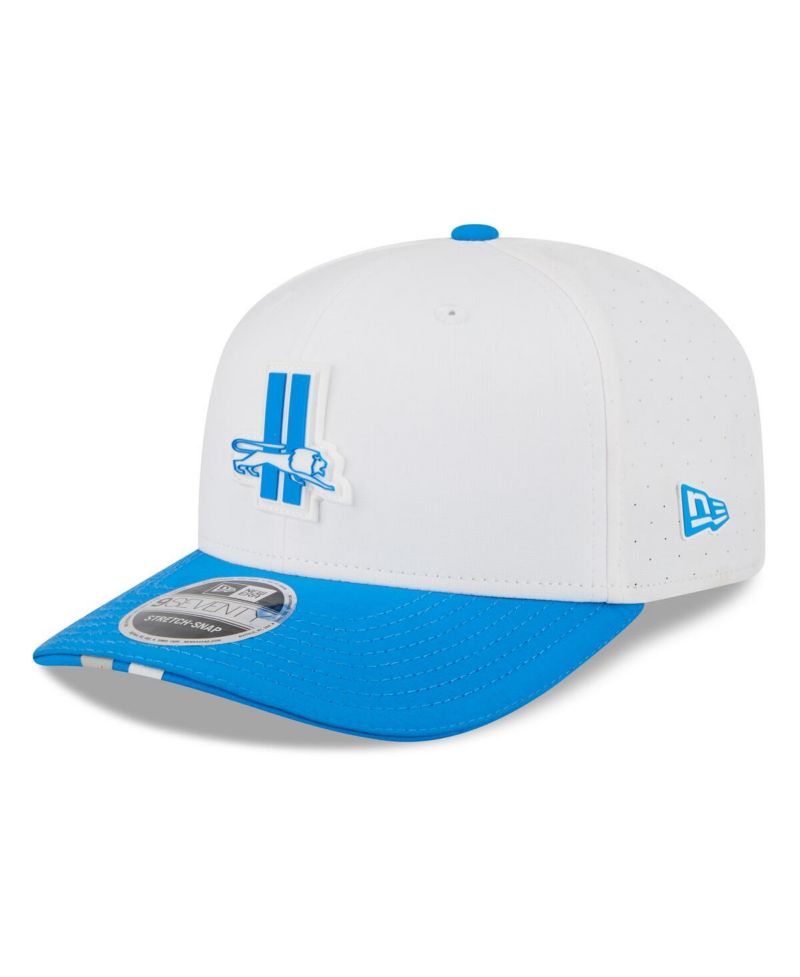 Men's White/Blue Detroit Lions 2025 NFL Training Camp Throwback Logo 9SEVENTY Adjustable Hat