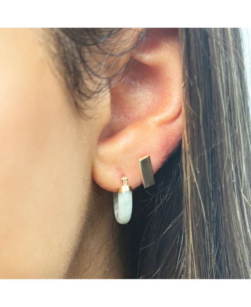 Jade Hoop Earrings 25 millimeters