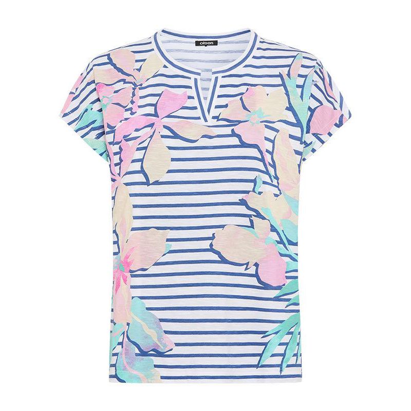 Women's Stripe and Floral T-Shirt