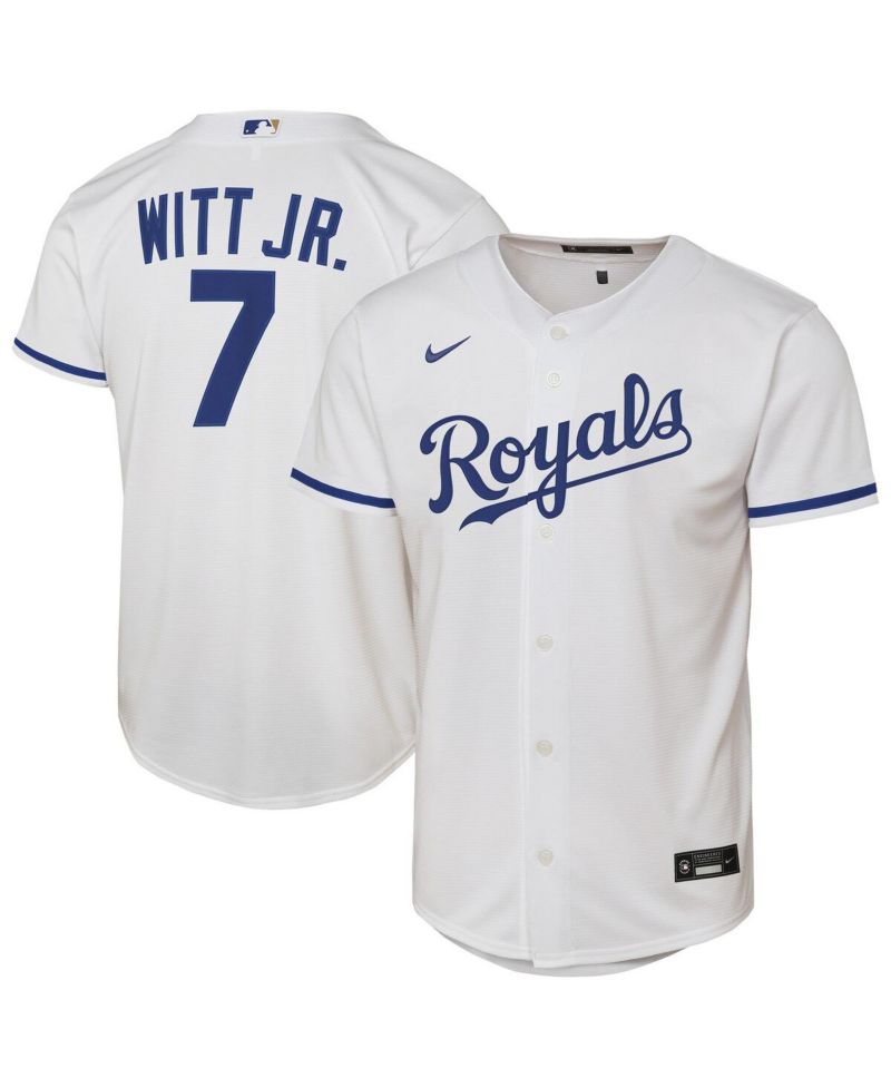 Big Boys and Girls Bobby Witt Jr. White Kansas City Royals Home Replica Player Jersey