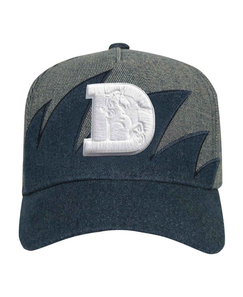 Big Boys and Girls Denim Denver Broncos Sharktooth Pro Pinch Adjustable Hat