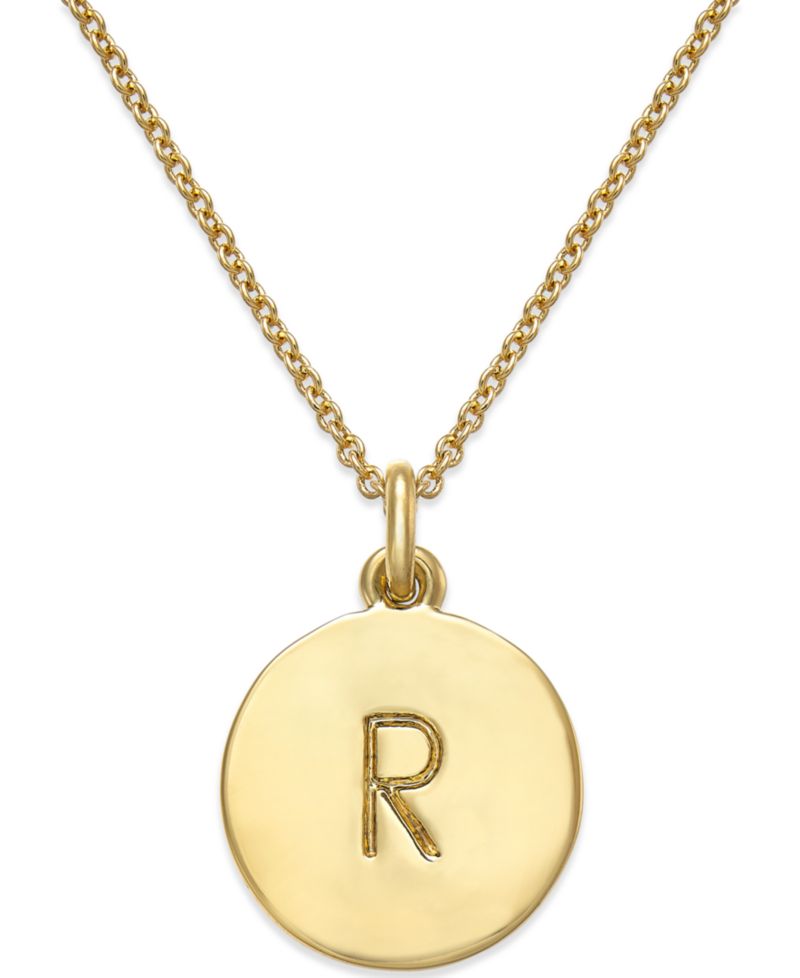 gold plated Initials Pendant Necklace, 17" + 3" Extender