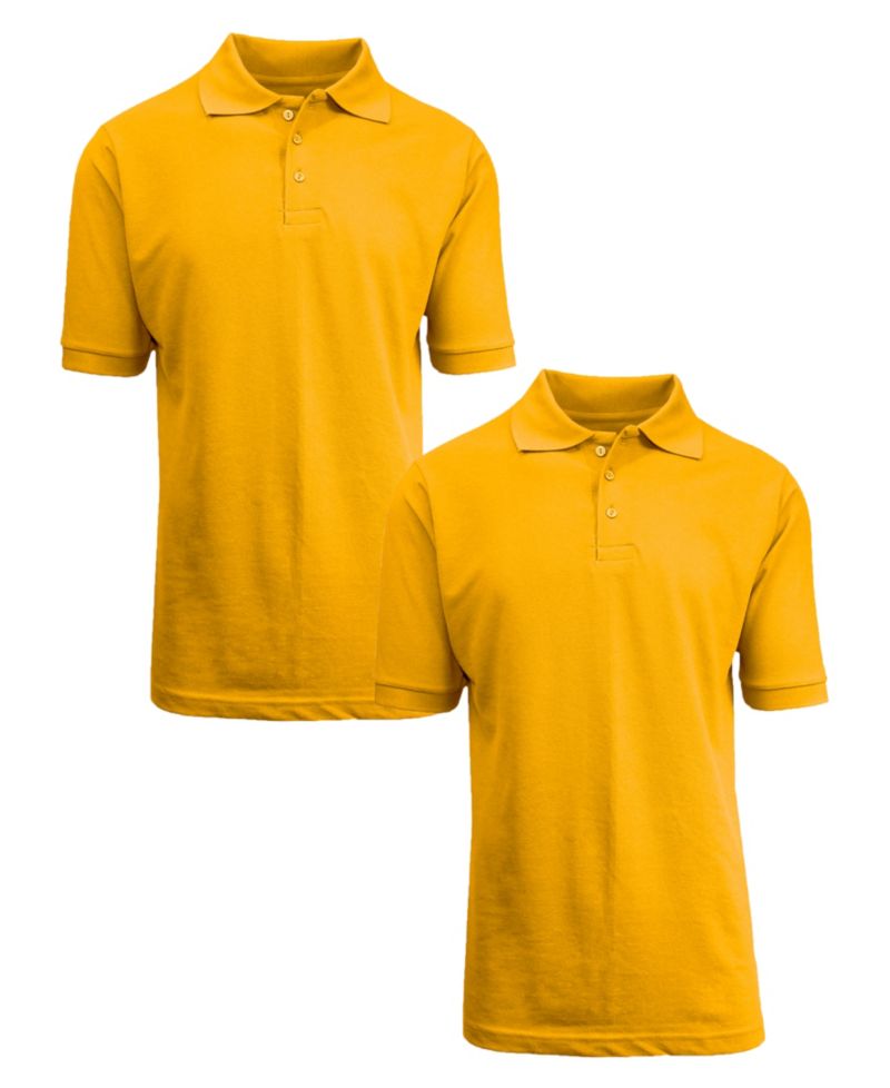 Men's Short Sleeve Pique Polo Shirt, Pack of 2