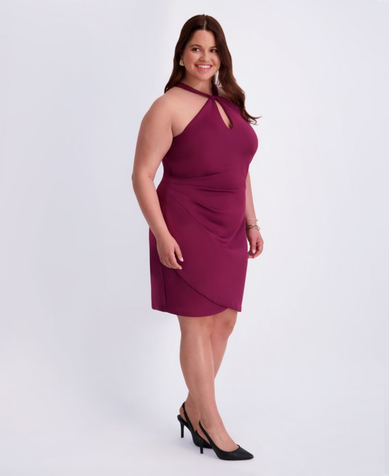 Plus Size Scuba Crepe Midi Dress