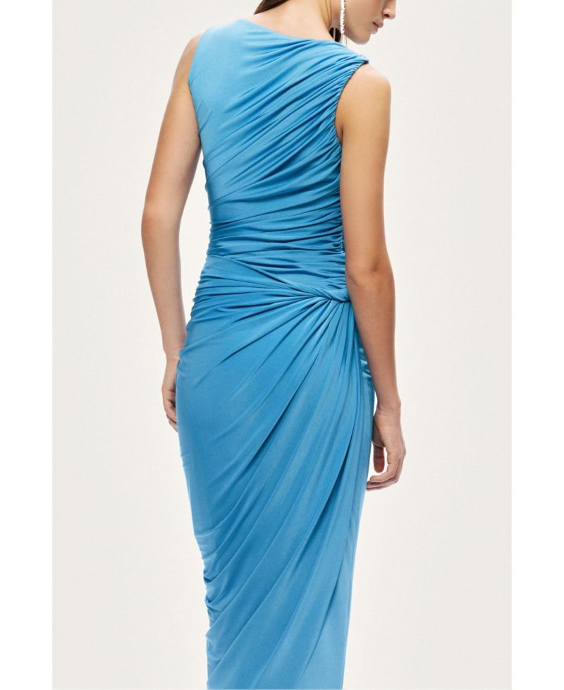 Women's Draped Sleeveless Maxi Dress