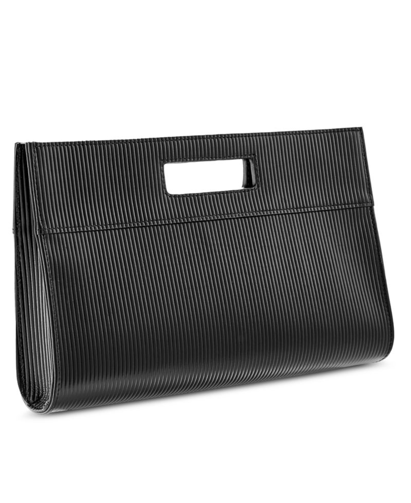 Remy Embossed Stripe Leather Clutch