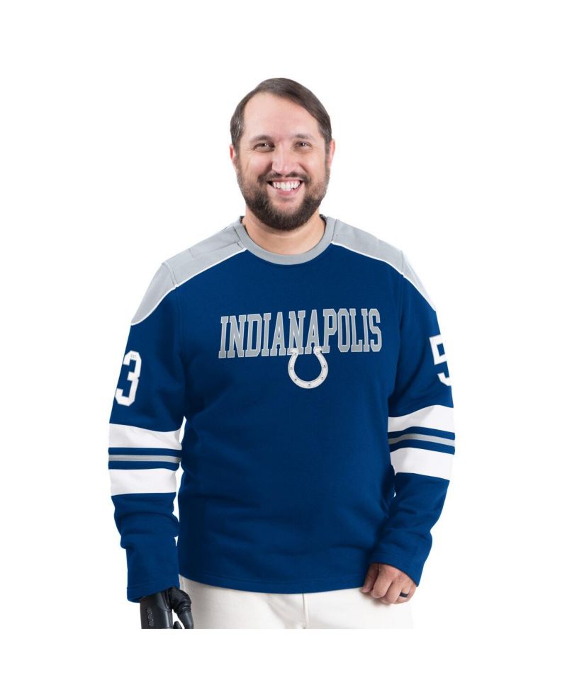 Men's Royal Indianapolis Colts Adaptive Lord Stanley Crewneck Sweatshirt