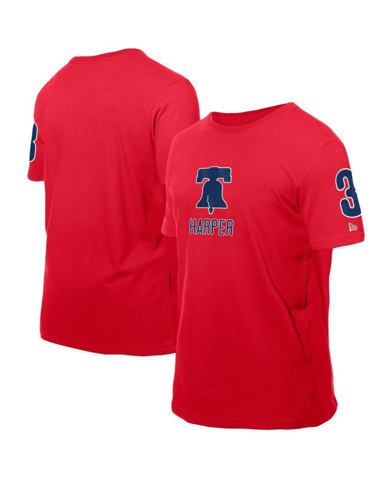 Men's Bryce Harper Red Philadelphia Phillies Design Lab Name & Number T-Shirt
